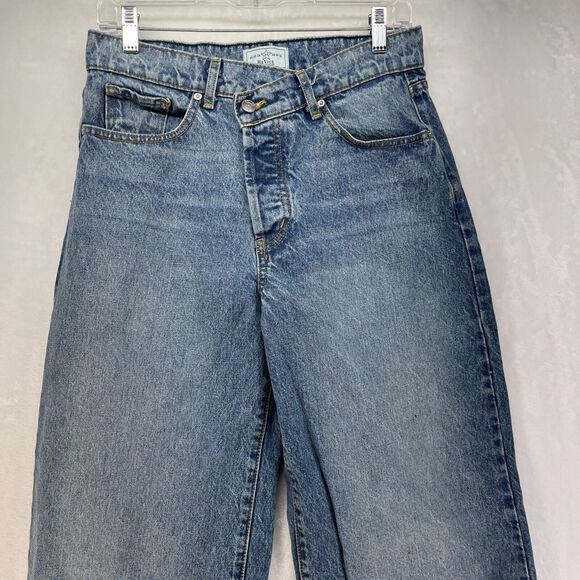 ReVice High Rise Jeans Crossover Waist Women’s Sz 27 Wide Leg Acid Wash Y2k - Picture 2 of 13